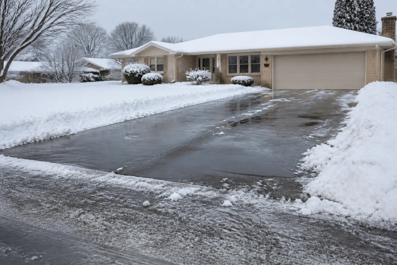 Driveway cleared garage to street